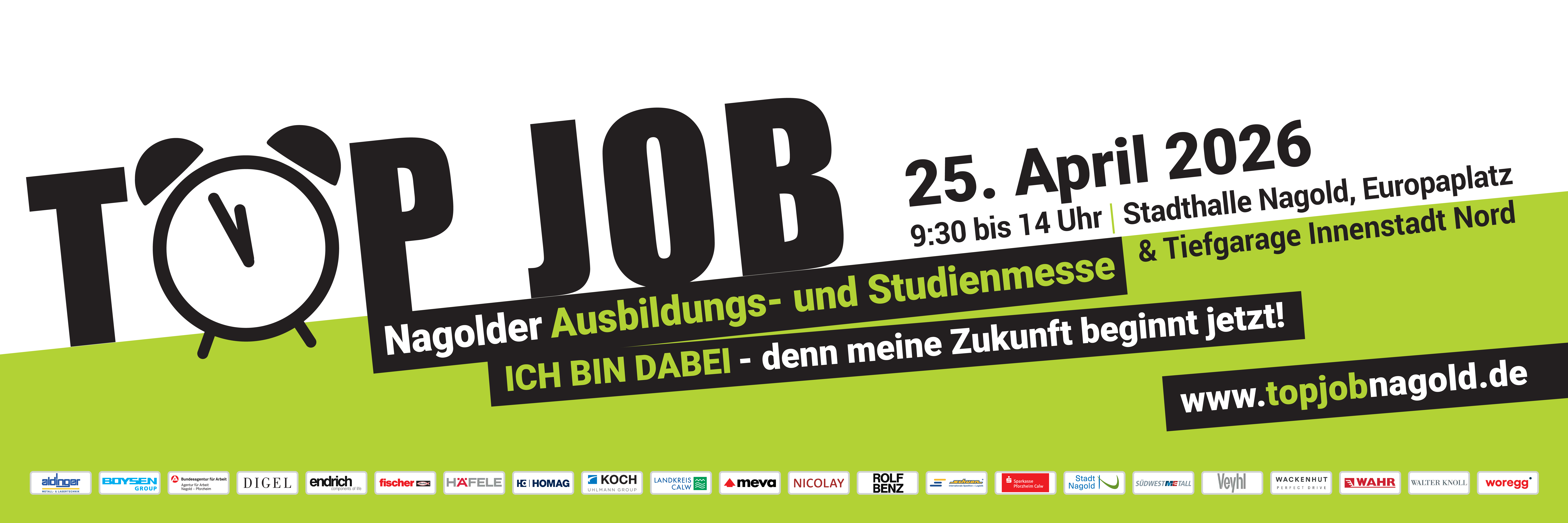 Wir sind auf der Top Job 2026 am 25. April 2026 von 09:30 bis 14 Uhr in Nagold