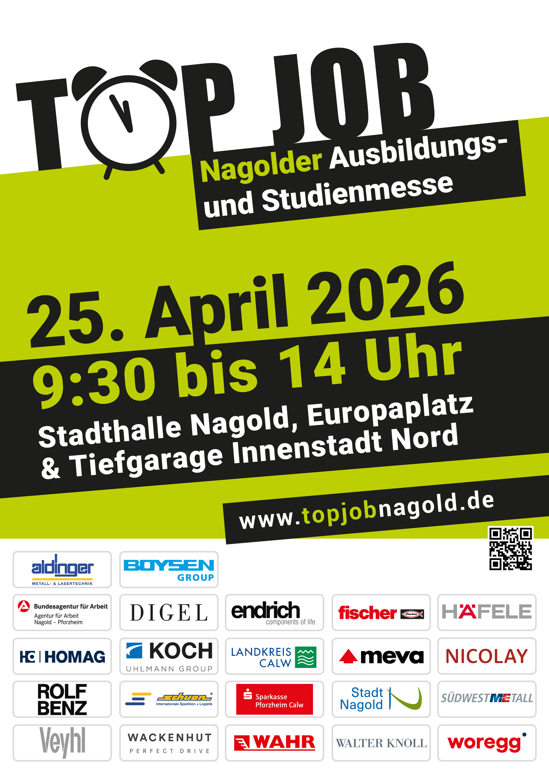 Wir sind auf der Top Job 2026 am 25. April 2026 von 09:30 bis 14 Uhr in Nagold